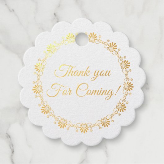 Étiquette-cadeau Mariage de monogramme de Merci Gold (Devant)