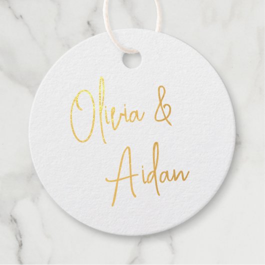 Étiquette-cadeau Mariage de noms de script manuscrit (Devant)