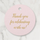 Étiquette-cadeau Mariage de remerciement en or ou argent véritable (Dos)