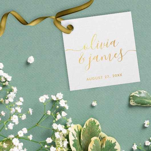 Étiquette-cadeau Mariage de script de calligraphie