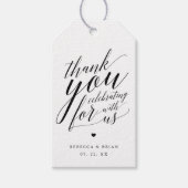 Étiquette cadeau Mariage de script de calligraphie (Devant)