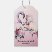 Étiquette cadeau Mariage Flamant rose rose Aquarel (Dos)