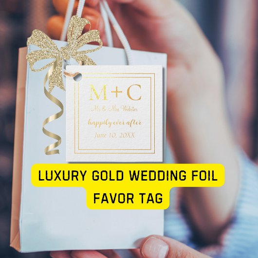 Étiquette-cadeau Mariage Gold de luxe