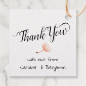 Étiquette-cadeau Mariage Merci Aimer Coeur Fleur Whimsical (Dos)