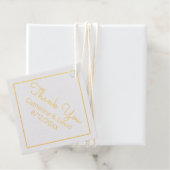 Étiquette-cadeau Mariage Merci d'or (Avec boite)