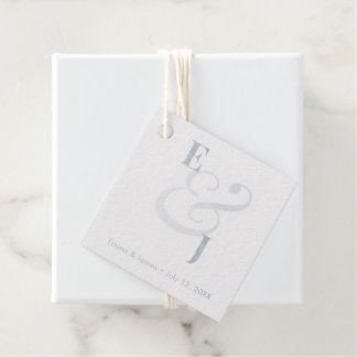 Étiquette-cadeau Mariage Minimaliste Esperluette | Argent Vierge