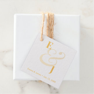 Étiquette-cadeau Mariage Minimaliste Esperluette | Or Vide