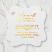 Étiquette-cadeau Mariage Moderne avec Feuille d'Or | Élégant Minima (Devant)