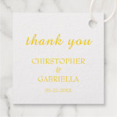 Étiquette-cadeau Mariage simple blanc et or formel (Dos)