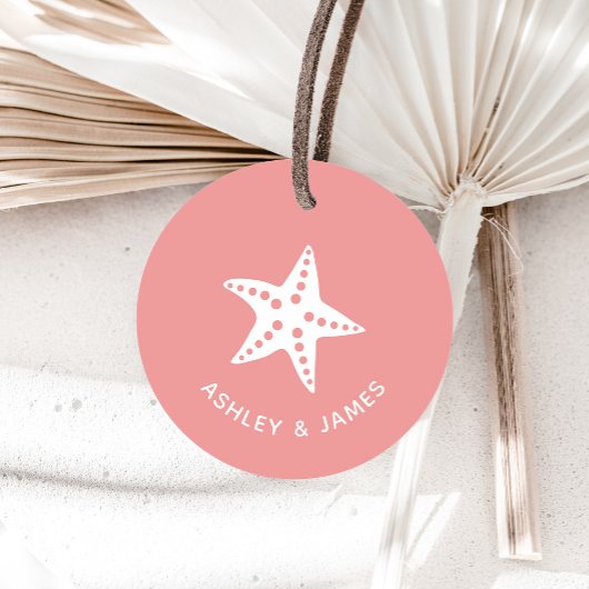 Étiquette cadeau Mariage Starfish pour les mariage
