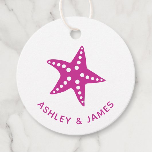 Étiquette cadeau Mariage Starfish pour les mariage (Devant)