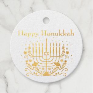 Étiquette-cadeau Menorah Hannukah