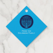 Étiquette-cadeau Menorah Hannukah (Dos)