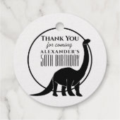 Étiquette-cadeau Merci 50e anniversaire Dinosaure d'or (Dos)