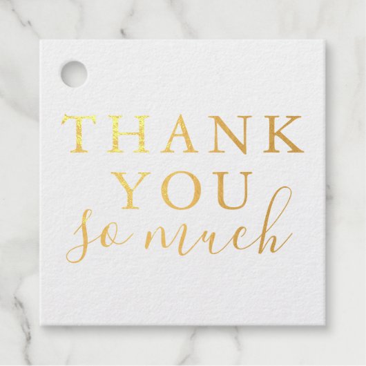Étiquette-cadeau Merci beaucoup Real Gold Foil (Devant)