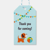 Étiquette cadeau Merci d'anniversaire de marionnet (Devant)
