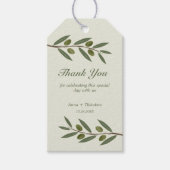 Étiquette cadeau Merci de la branche d'olive aquar (Devant)