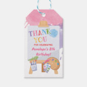 Étiquette cadeau Merci de la partie de peinture (Devant)