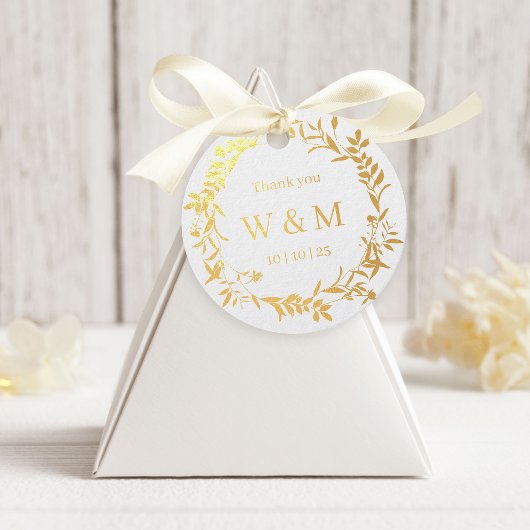 Étiquette-cadeau Merci de mariage élégant