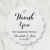 Étiquette-cadeau Merci de mariage élégant (Dos)