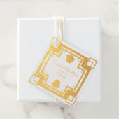 Étiquette-cadeau Merci doré Art déco (Avec boite)