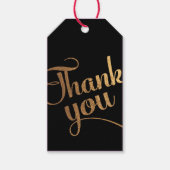 Étiquette cadeau Merci en or noir (Devant)