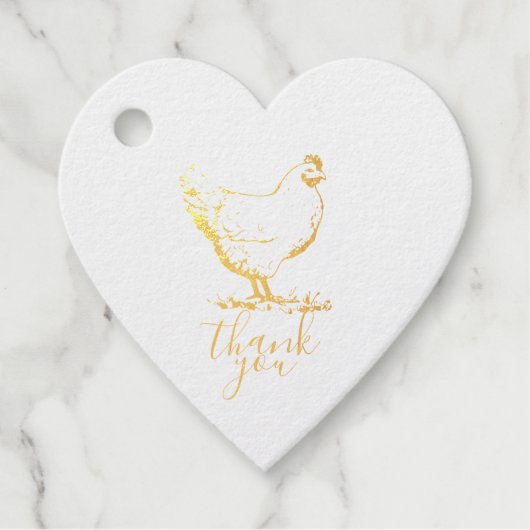 Étiquette-cadeau Merci Ferme Poulet Hen Logo Luxe (Devant)