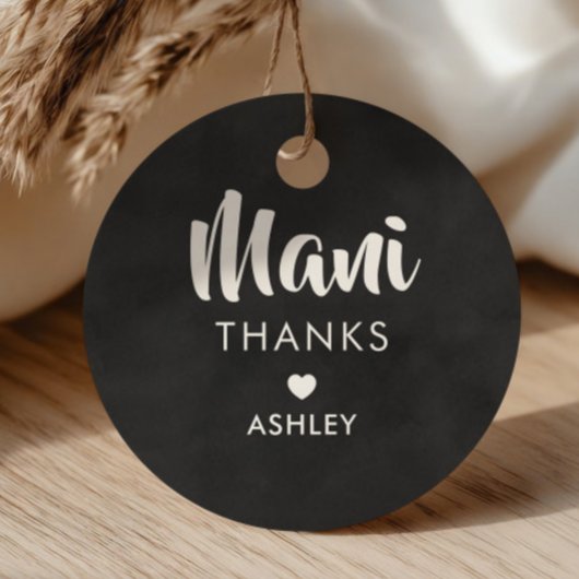 Étiquette Cadeau Merci Mani, Trousse de Manucure É