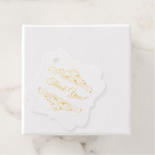 Étiquette-cadeau Merci Mariage de cadre de défilement Vintage