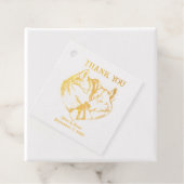 Étiquette-cadeau Merci Mariage d'or, Wolf Couple (Avec boite)