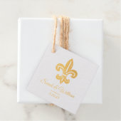 Étiquette-cadeau Merci Mariage Gold Fleur de Lis (Avec boite)