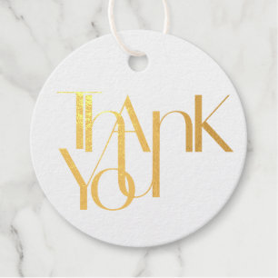 Étiquette-cadeau Merci moderne Gift Foil Round
