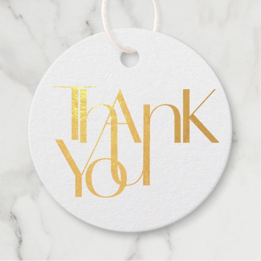 Étiquette-cadeau Merci moderne Gift Foil Round (Devant)