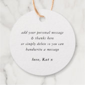 Étiquette-cadeau MERCI moderne lettrage à la main (Dos)