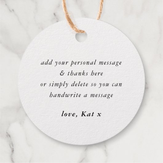 Étiquette-cadeau MERCI moderne lettrage à la main (Dos)