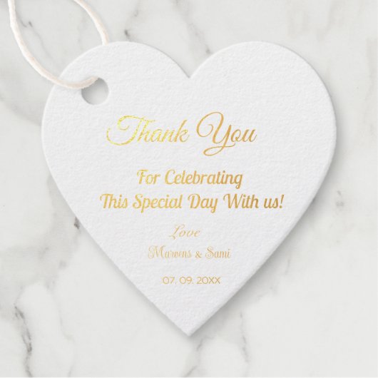 Étiquette-cadeau Merci pour célébrer avec nous Mariage (Devant)