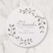 Étiquette-cadeau Merci Pour Les Botaniques De Foliage D'Aquarelle À (Dos)