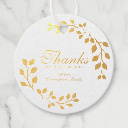 Étiquette-cadeau Merci Pour Les Botaniques De Foliage D'Aquarelle À (Devant)