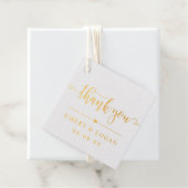 Étiquette-cadeau Merci Script Mariage Monogramme Or (Avec boite)
