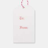 Étiquette cadeau message de Noël vintage rose (Dos)