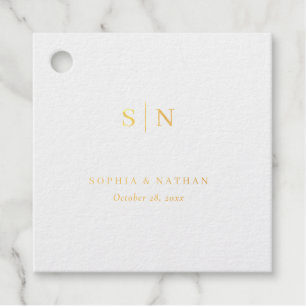Étiquette-cadeau Minimaliste et Chic Mariage Noir et Blanc