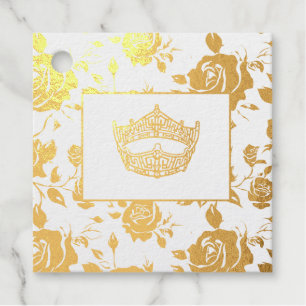 Étiquette-cadeau Miss America style Pageant Crown Gold