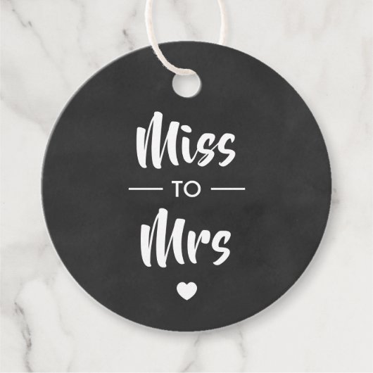 Étiquette cadeau Mlle à Mme Fête des mariées, tabl (Devant)