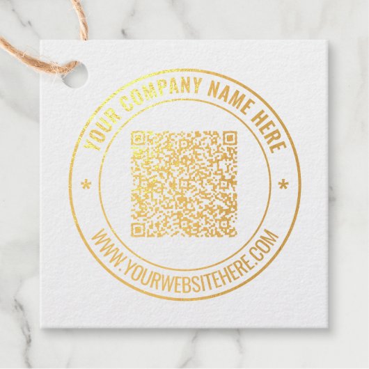 Étiquette-cadeau Modèle des balises Favoriser votre code QR - Texte (Devant)