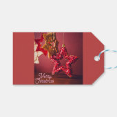 Étiquette cadeau moderne "Joyeux Noël" rose avec é (Devant (Horizontal))