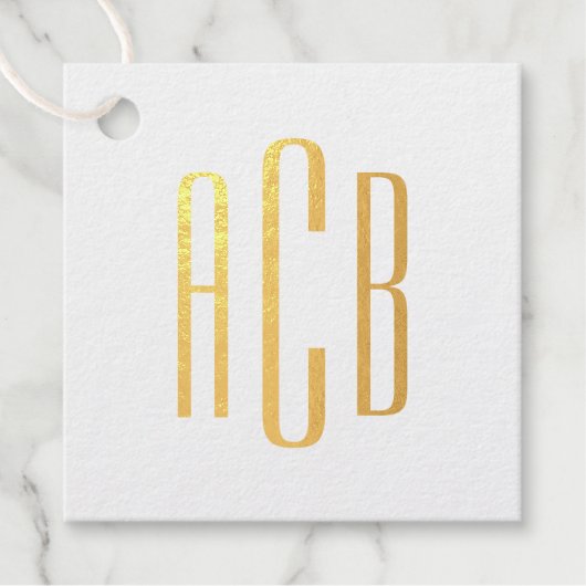 Étiquette-cadeau Monogramme à trois lettres (Devant)