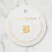 Étiquette-cadeau Monogramme Adresse Cercle pointillé (Devant)