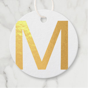 Étiquette-cadeau Monogramme ajouter le nom lettre alphabet simple m