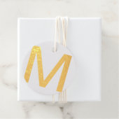 Étiquette-cadeau Monogramme ajouter le nom lettre alphabet simple m (Avec boite)