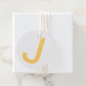 Étiquette-cadeau Monogramme ajouter le nom lettre alphabet simple m (Avec boite)